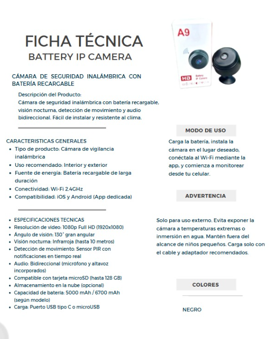BatteryGuard Cam — Cámara con batería